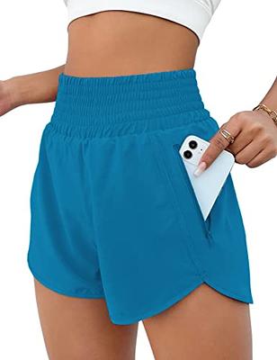 BMJL Womens Athletic Shorts High Waisted Running Shorts Workout Summer  Shorts with Inner Pocket(M,White) at  Women's Clothing store
