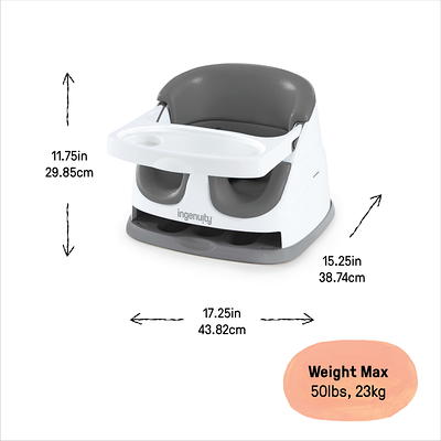 Ingenuity Baby Base 2-in-1 Booster Feeding & Floor Seat with Self-Storing  Tray, Cashmere