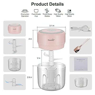 Kitchen Meat Grinder, 250ml Large Capacity, Small Size, Pink Color,  Electric Masher With USB Charging, For Garlic, Ginger, Fruits And  Vegetables