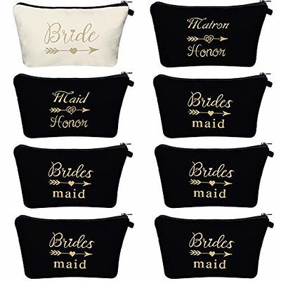 2 Pcs Bride and Groom Letter Patch Cosmetic Travel Toiletry Bag Women PU  Leather White Makeup