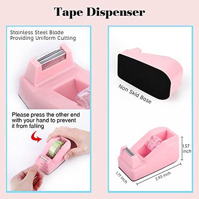  Cute Purple Hand Stapler Tape Dispenser Set, Scissors