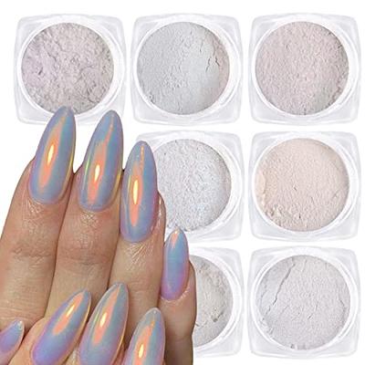 BISHENGYF 6 Jars Nail Powder Metallic Chrome Powder 【Fine Powder