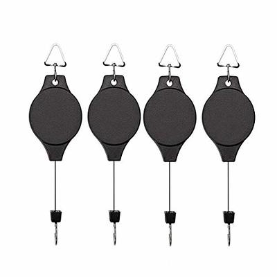 4 Pack Plant Hook Pulley, Retractable Plant Hanger Easy Reach Hanging  Flower Basket for Garden Baskets Pots and Birds Feeder Hang High up and  Pull