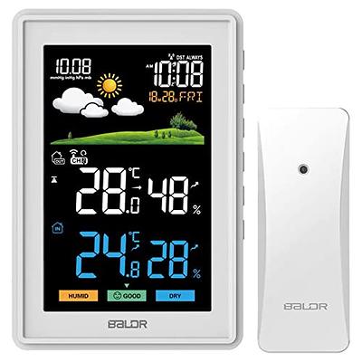 BALDR Home Wireless Indoor Outdoor Weather Station Thermometer - Color LCD  Display Weather Forecast with Outdoor Sensor, Clock, Digital Calendar -  Indoor Thermometer, Home Weather Station - Black - Yahoo Shopping