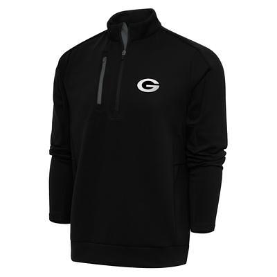 Men's Antigua Black Green Bay Packers Logo Victory Pullover Hoodie 