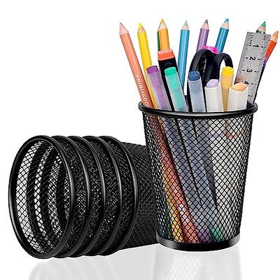 EXOFC Mesh Desk Organizer Set,Office Desk Accessories with Pen Holder Paper Clip Holder for Desk,Office Supplies Caddy Great for Home School (Black)