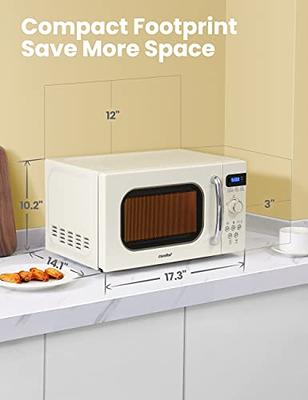 COMFEE' Retro Small Microwave Oven With Compact Size, 9 Preset Menus,  Position-Memory Turntable, Mute Function, Countertop, Perfect For Small  Spaces