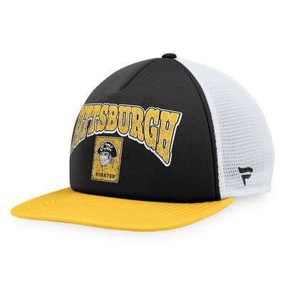 Men's Fanatics Branded Black/Gold Pittsburgh Pirates League Logo Cuffed Knit Hat with Pom