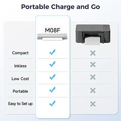 Portable Printers Wireless for Travel Thermal Printer, M08F-A4 Bluetooth  Mobile Printer for Vehicles and Office,Impresora Portatil Compatible with  Phone&Laptop,Small Printer,Inkless Technology 