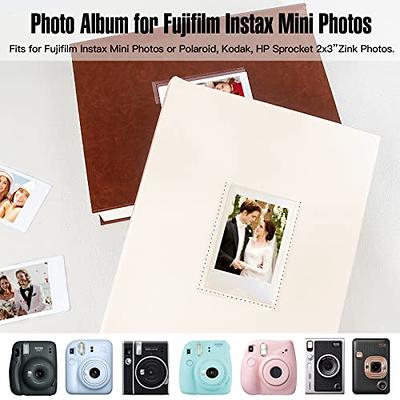 Photo Album for Fujifilm Instax Mini Camera, 180 Pockets Photo  Album with Writing Space for Polaroid, Leather Cover, 2x3 Photo Album for Instax  Mini 12 11 9 40 8 7 Evo LiPlay Instant Camera (White) : Electronics