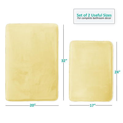 Truly Calm Antimicrobial 2 Pack Memory Foam Bath Rug - 20x32 Set - Khaki