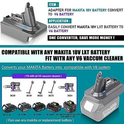 Replacement Dyson V7 V8 Battery Adapter, for Makita 18V Battery for Dyson  V7/V8 Series SV10 SV11 Animal Absolute Fluffy Motorhead 21.6V Li-ion 215681  Cordless Stick Handheld Vacuum Cleaner - Yahoo Shopping