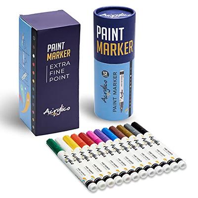 colpart 26 Colors Dual Tip Acrylic Paint Pens Markers，Premium