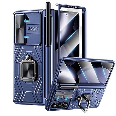 Case for Samsung Galaxy Z Fold 5 5G, with Detachable Magnetic S Pen Holder  and S Pen, Build-in Hidden Kickstand 2 In 1 Protective Phone Case Cover for