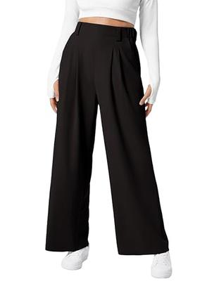 Heymoments Women's Wide Leg Lounge Pants with Pockets Black Medium