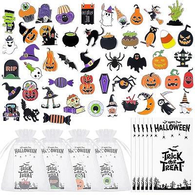 Siifert 50 Sets Halloween Pins Gifts Halloween Enamel Pins Bulk Cute Skull  Ghost Pumpkin Black Cat