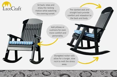 LuxCraft High Back Rocking Chair, Outdoor Porch Rocker