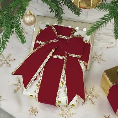 Red & White Knit Pattern Wired Craft Christmas Ribbon 2.5 x 10 Yards