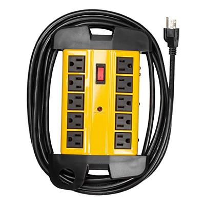 Thonapa Heavy Duty Surge Protector Power Strip 10 Outlets, 14/3 SJT 15 ft Extension  Cord 3 Prong, Industrial Powerstrip Black & Yellow Metal Surge Suppressor  with 15 ft Long Extension Cord, ETL Listed - Yahoo Shopping