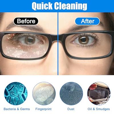 Glasses Cleaning Kit Eyeglass Cleaner - Portable Glasses Cleaner Tool with  Lens Cleaners Spray (Anti Fog), Glasses Repair Kit with Screws, Travel All