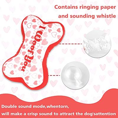 XIUGOAL Interactive Dog Toys, 2 Pack Puppy Toys for Boredom and Teething,  No Stuffing Squeaky Puppy Chew Toys with Crinkle, Treat Dispenser and Holds