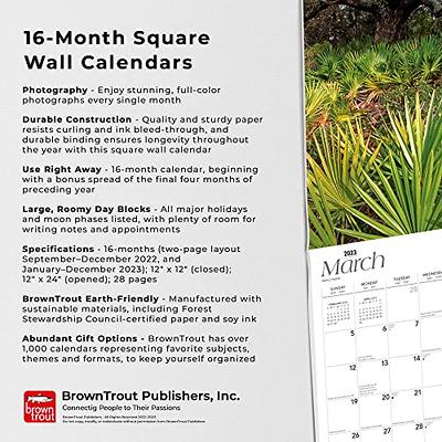 New Jersey Wild & Scenic, 2023 12 x 24 Inch Monthly Square Wall Calendar, BrownTrout