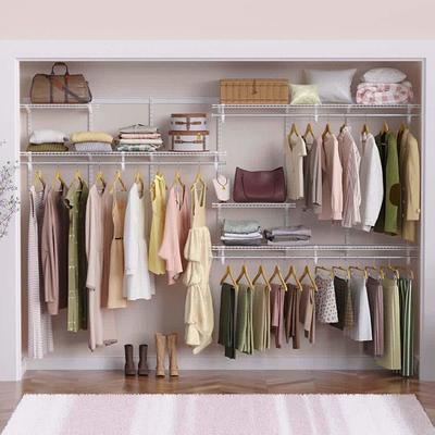 Gwyneth Closet 4 Piece Bundle-Shelves, Vanity, Hanging Rods
