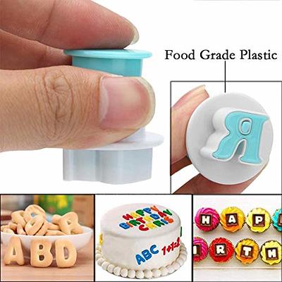 Fondant Letter Cutters, Alphabet Letter Numbers Cookie Stamp Impress  Cookie Mold