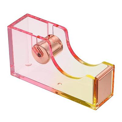 PATIKIL Tape Dispenser, Tape Dispenser Desk Cute Tape Desk Dispenser Holder  Weighted Transparent Acrylic Weighted Marble Pattern Heavy for Tape Office  Desktop, Gold - Yahoo Shopping