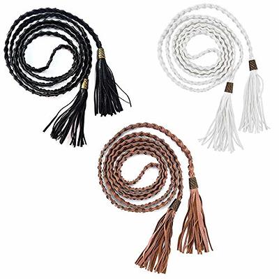 www. - Casual Rope Belts for Women Thin Braided Tassels