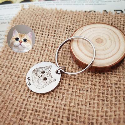 Custom Pet Projection Memorial Keychain with Your Pet Photo as Gift for  Loss of Pet