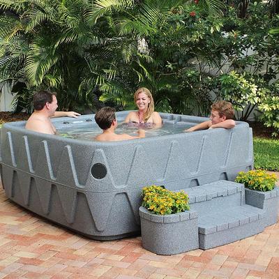 WEJOY Portable Hot Tub 61X61X26 Inch Air Jet Spa 2-3 Person Inflatable  Square Outdoor Heated Hot Tub Spa with 120 Bubble Jets, Grey - Yahoo  Shopping