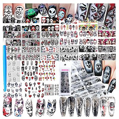 EBANKU Halloween Nail Stamper Kit 6 Pieces Nail Art Stamping Plates 6  Colors Stamp Nail Polish