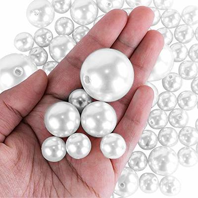 400pcs No Hole Craft Pearls, Plastic Pearl Beads For Vase Filler, Table  Scatter, Wedding, Birthday Party, Home Decor (Mixed Size