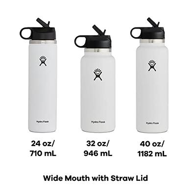 Hydroflask 24 oz Wide Mouth Water Bottle w/ Straw Lid - White