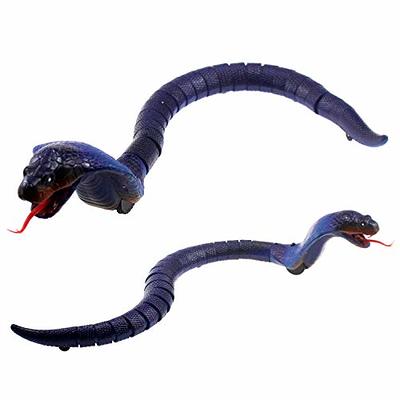 Remote Control Snake Toy for Kids, TopSeller 17 Rechargeable Realistic  Naja Cobra RC Snake Toy with Retractable Tongue and Swinging Tail, Perfect  Children Birthday Halloween (Blue) 