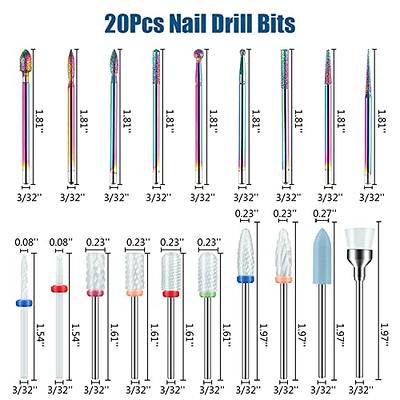 Depvko 25Pcs Nail Drill Bits Set with Portable Pink Case, 3/32 Inch Drill  Bits for Nails, Ceramic Diamond Carbide Cuticle Nail Bits effile Remover
