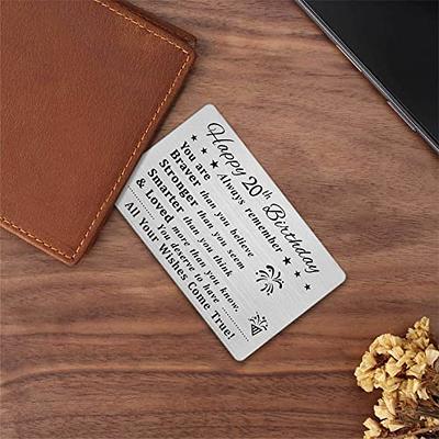 DEGASKEN Happy 20th Birthday Card, 20 Year Old Birthday Gifts for Women Men  Him Her, Permanent Engraved Steel Wallet Card - Yahoo Shopping