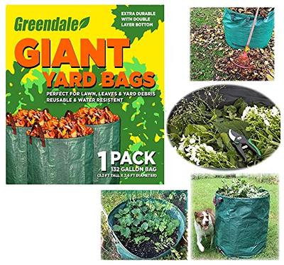 Pilntons 3 Pack 72 Gallons Reusable Yard Waste Bags with Lid Extra Large  Lawn Leaf Bags Heavy Duty with 4 Handles Garden Waste Bags Container for
