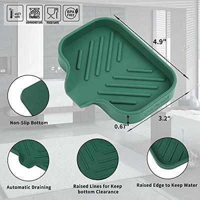 MicoYang Silicone Kitchen Sink Organizer Tray for Multiple  Usage,Eco-Friendly Sponges Holder for Kitchen Bathroom Counter or Sink,Dish  Soap