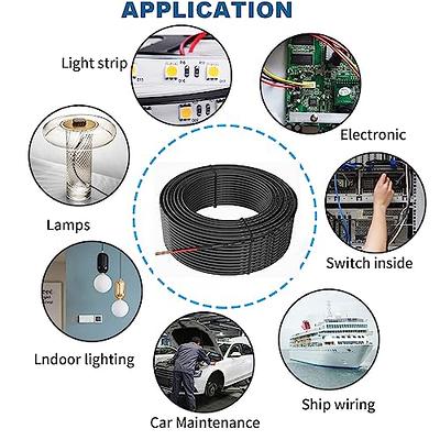 22 Gauge Electrical Wire 3 Conductor, 22AWG 50FT PVC Stranded, 22/3 Low  Voltage LED Cable, Flexible Extension Power Cord, Tinned Copper Cable  Hookup