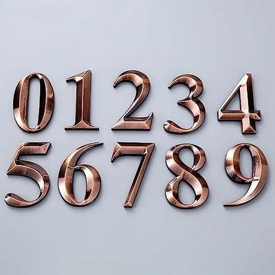 Golden Door Plates for Wall Decor, Door Figures, Brass Address Number,  Villa, Hotel, Dormitory House, Outdoor