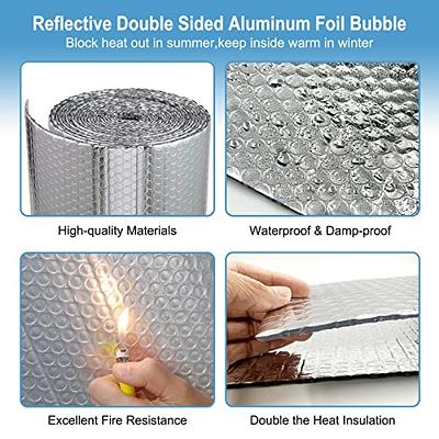 Bubble Foil Insulation Wrap 6 in x 25 ft - Portable AC Insulation,  Reflective Foil Insulation Roll, Elbow Pipe Insulation, Double Bubble Duct