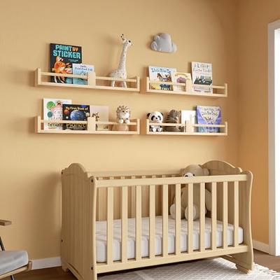 TREOAKWIS Floating Shelves, Oak Nursery Floating Shelves for Wall