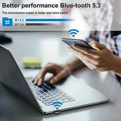 USB Bluetooth Adapter 5.3 for Desktop PC, Plug & Play Mini Bluetooth EDR  Dongle Receiver & Transmitter only for Laptop Computer Headphones Keyboard