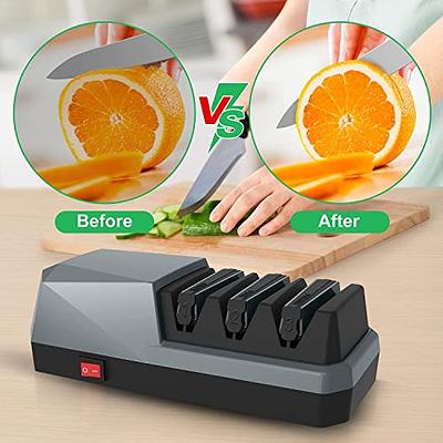 YOORLEAY 3 Stage Electric Knife Sharpener, Grey - Yahoo Shopping