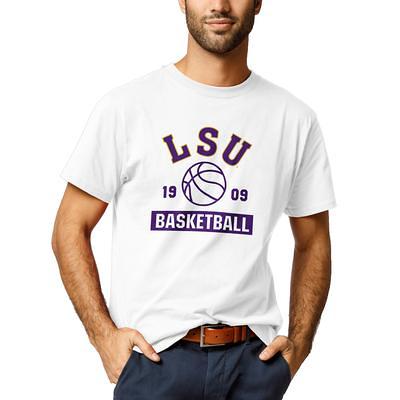 Image One Men's LSU Tigers Grey Retro Stack T-Shirt