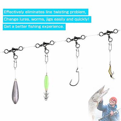 Luroad Mono Fishing Leaders with Swivels Snaps Beads for Lures