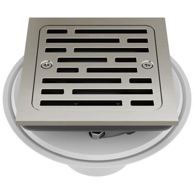 Interbath 4 in. x 4 in. Stainless Steel Square Shower Floor Drain