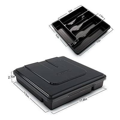 Flatware Storage Case Portable Cutlery Tray Holder With 4